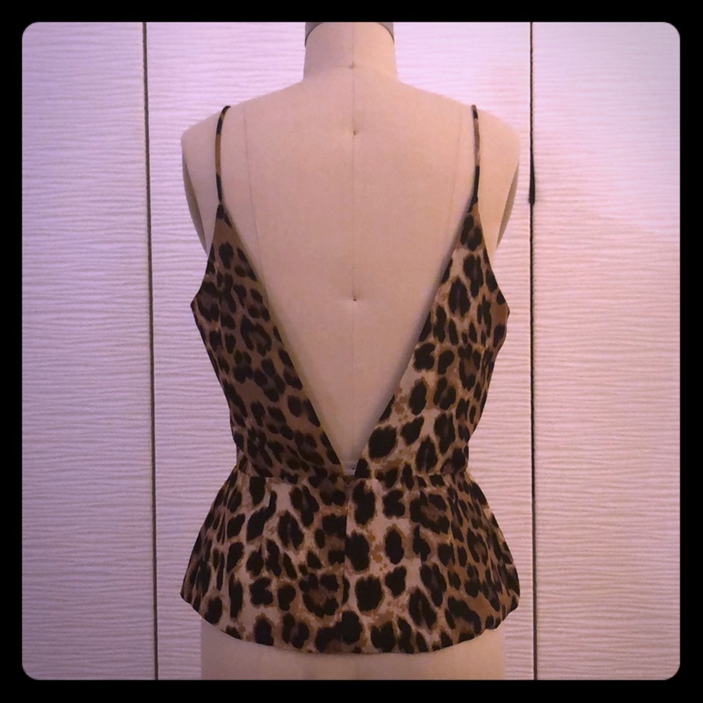 ANGL leapard print sexy&silky thin-strapped blouse